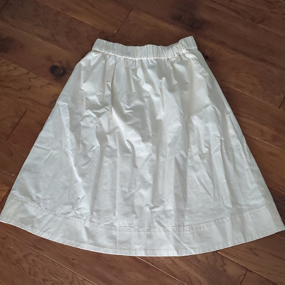 Everlane Women's Cream The Easy Chino A Line Skirt Pockets Organic Cotton Sz 10